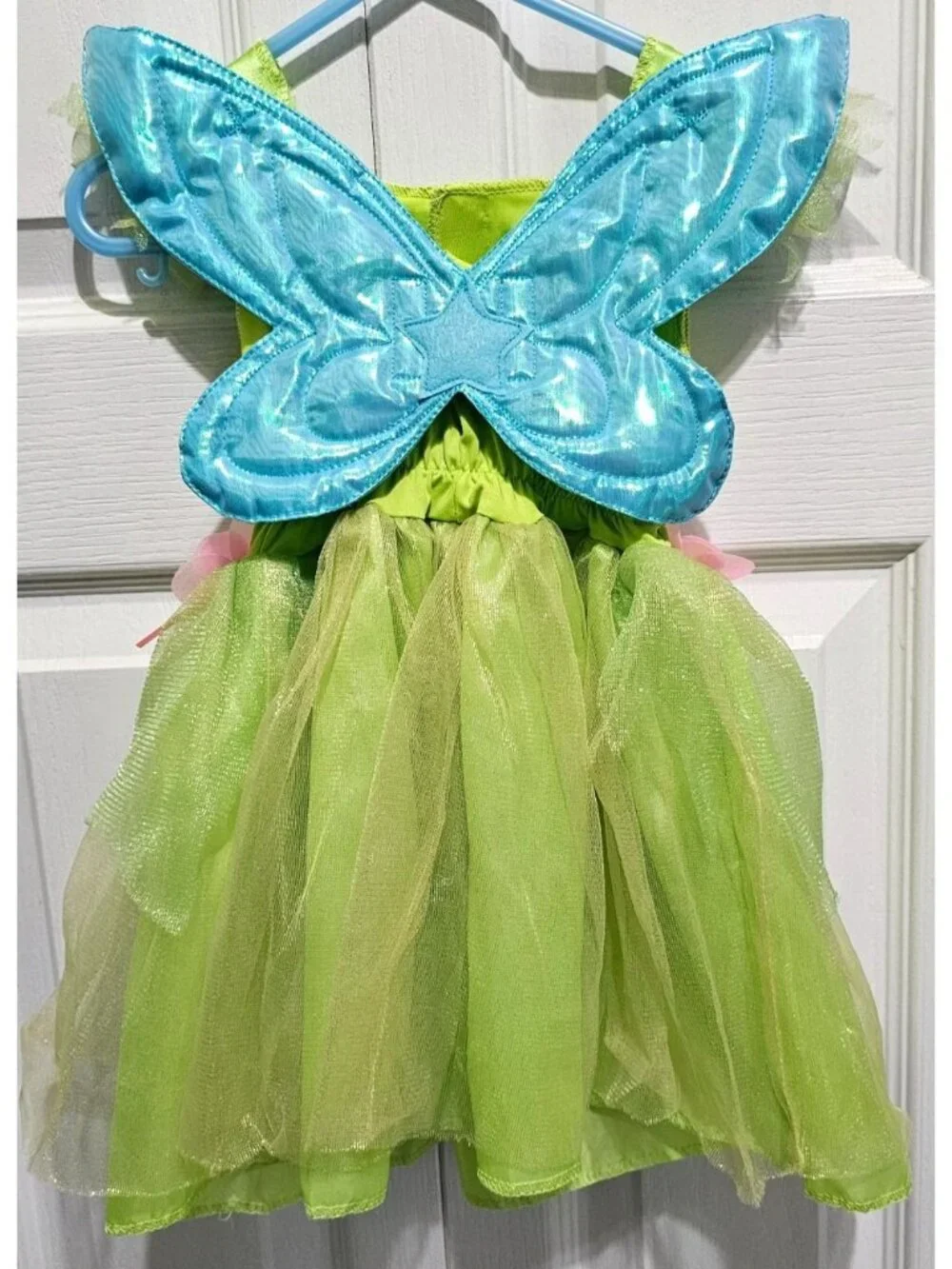 Disney Baby Tinkerbell Costume Wings Fairy Dress Halloween Green Pink 12-18M - Picture 3 of 4